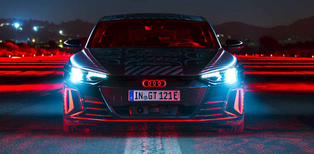 Audi e-Tron GT, un’elettrica molto sportiva, anche il suo sound è ricercato e raffinato.