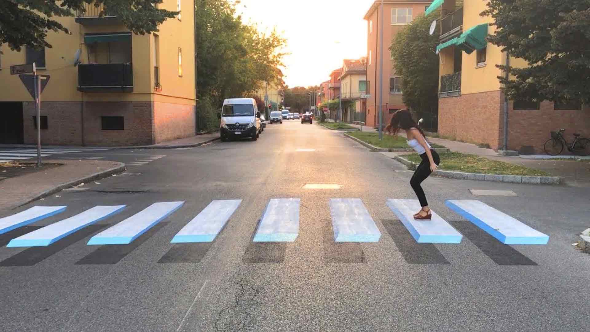 Pedoni sulle strisce 3D in Islanda Pedoni sulle strisce 3D in Islanda